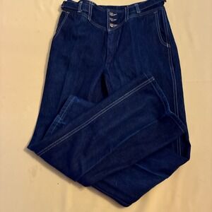 hang ten jeans 31 long dark blue Denim Pull Straps Button/zip